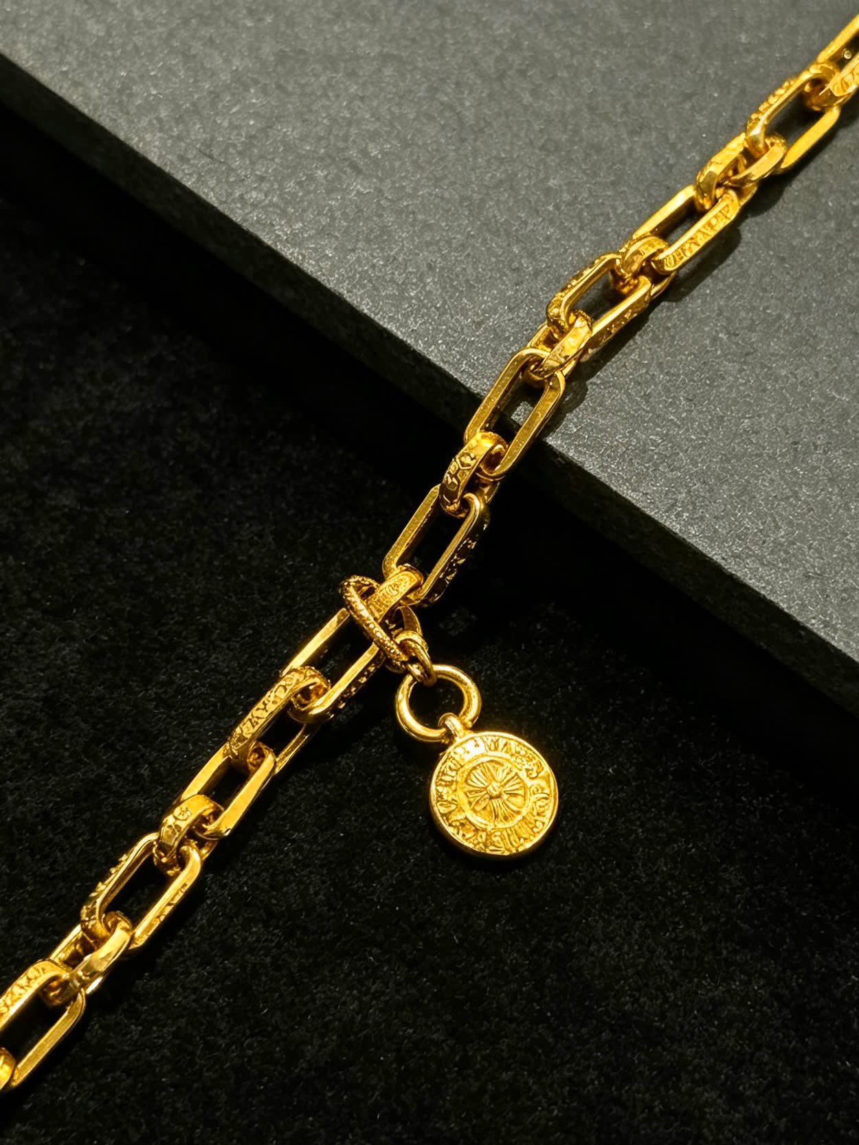 Chrome Hearts Gold Bracelet with Medallion